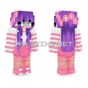 Purple Flower Girl Minecraft skin