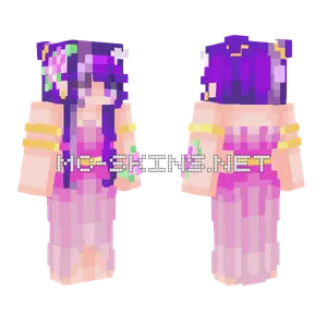 Purple Flowers Girl Minecraft skin