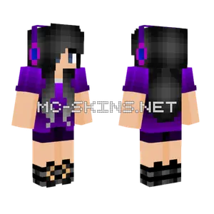 Purple Gamer Girl Minecraft skin
