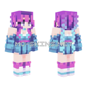 Purple Hair Girl Minecraft skin