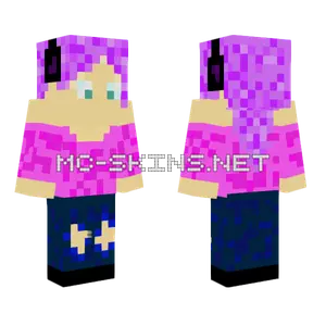 Purple Hair Girl Minecraft skin