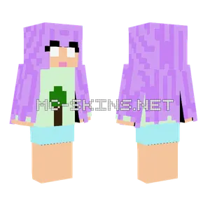 Purple Hair Girl Minecraft skin