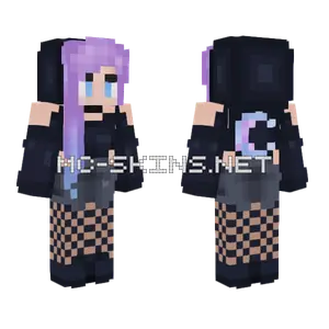Purple Hair Girl Minecraft skin