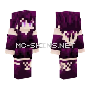Purple Hair Girl V2 Minecraft skin