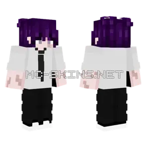 Purple Hair School Uniform Minecraft skin