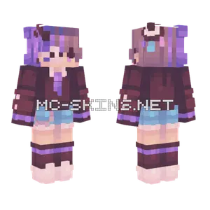 Purple Haired Girl Minecraft skin
