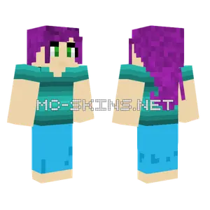 Purple Haired Girl Minecraft skin