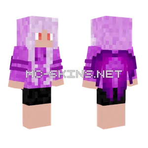 Purple Hoodie Girl Minecraft skin