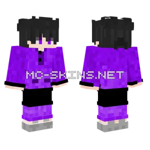 Purple Hoodie Girl Minecraft skin