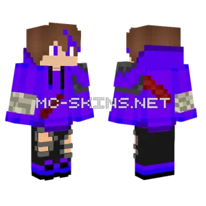 Purple Hoodie Man Minecraft skin