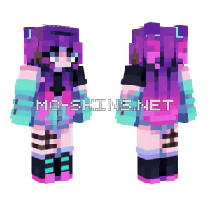 Purple Lightning Girl Minecraft skin