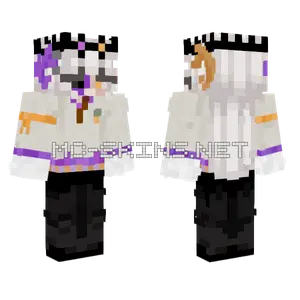 Purple Orange Ram Horns Minecraft skin