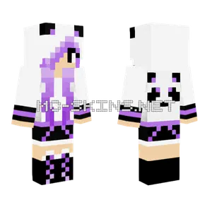 Purple Panda Girl Minecraft skin