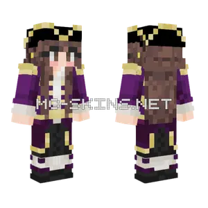 Purple Pirate Girl Minecraft skin
