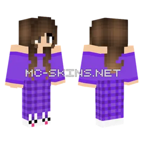 Purple Plaid Girl Minecraft skin