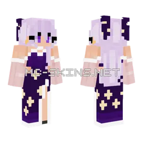 Purple Star Girl Minecraft skin