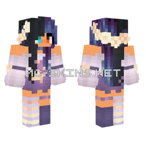 Purple Starry Dress Girl Minecraft skin