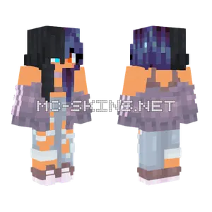 Purple Starry Hair Girl Minecraft skin