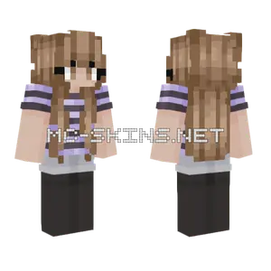 Purple Striped Sweater Girl Minecraft skin