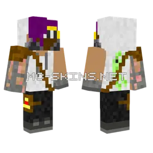 Purple Wizard With Staff Minecraft skin