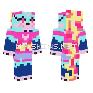Queen Bee Cyan Neon Minecraft skin