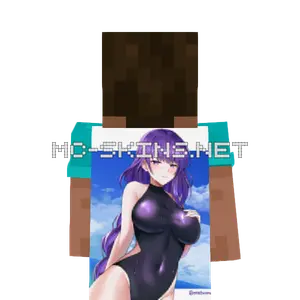Raiden Shogun Swimsuit cape, outside and lining