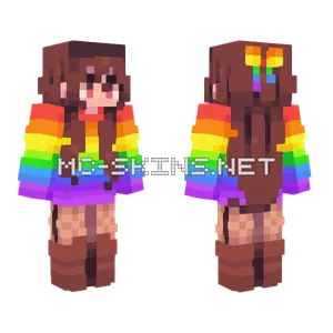 Rainbow Bear Girl Minecraft skin