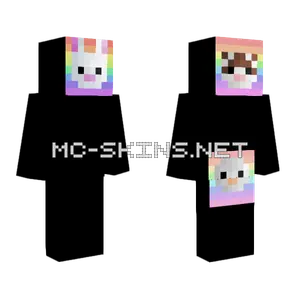 Rainbow Cat Face Minecraft skin
