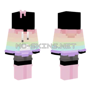 Rainbow Cat Girl Minecraft skin