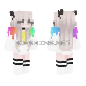 Rainbow Cat Girl Minecraft skin