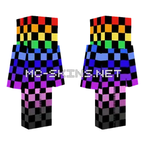 Rainbow Checkers Minecraft skin