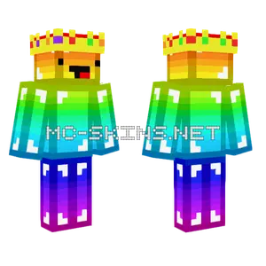 Rainbow Crown Skeppy Minecraft skin