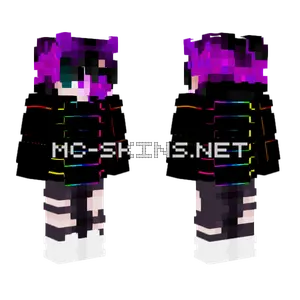 Rainbow Darkness With Effects Minecraft skin