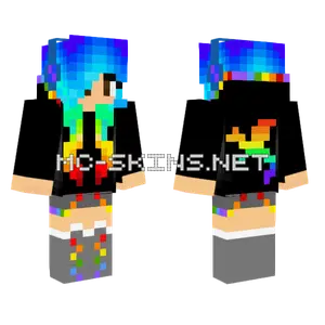 Rainbow Dragon Hoodie Minecraft skin