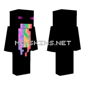 Rainbow Enderman Minecraft skin