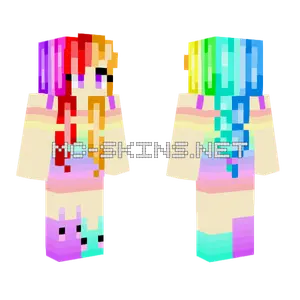 Rainbow Girl 3 Minecraft skin