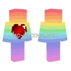 Rainbow Heart Outfit Minecraft skin