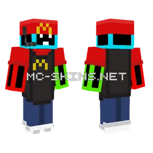 Rainbow McDonald's Worker Minecraft skin