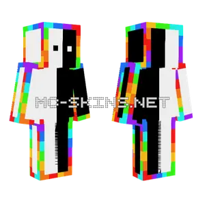 Rainbow Outline Creeper Minecraft skin