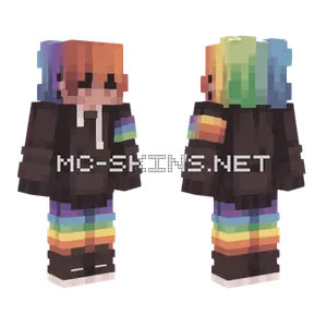 Rainbow Striped Hoodie Minecraft skin