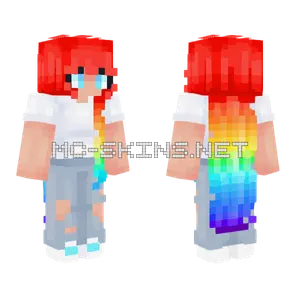 Rainbow Waves Tee Minecraft skin
