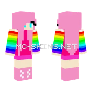 Rainbow Zoey V2 Minecraft skin