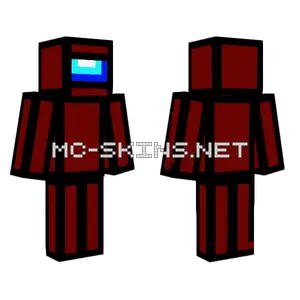 Red Among Us Crewmate Minecraft skin