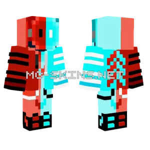 Red And Cyan Inverted Minecraft skin