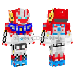 Red and White Robot Mech