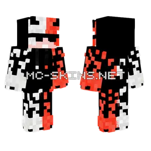 Red and White Special Effects Minecraft skin