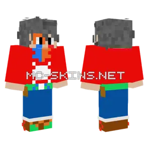 Red and White Striped Overalls Minecraft skin