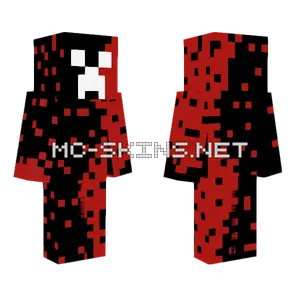 Red Black Creeper Minecraft skin