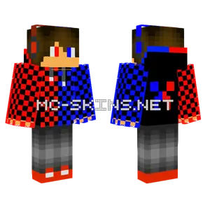 Red Blue Gamer Outfit Minecraft skin