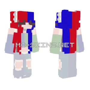 Red Blue Striped Outfit
